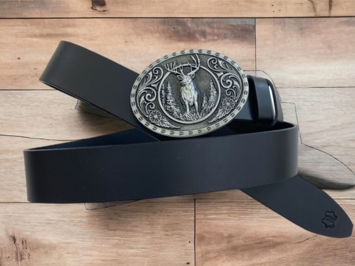 Western usnjeni pas iz govejega usnja kravina 4 cm