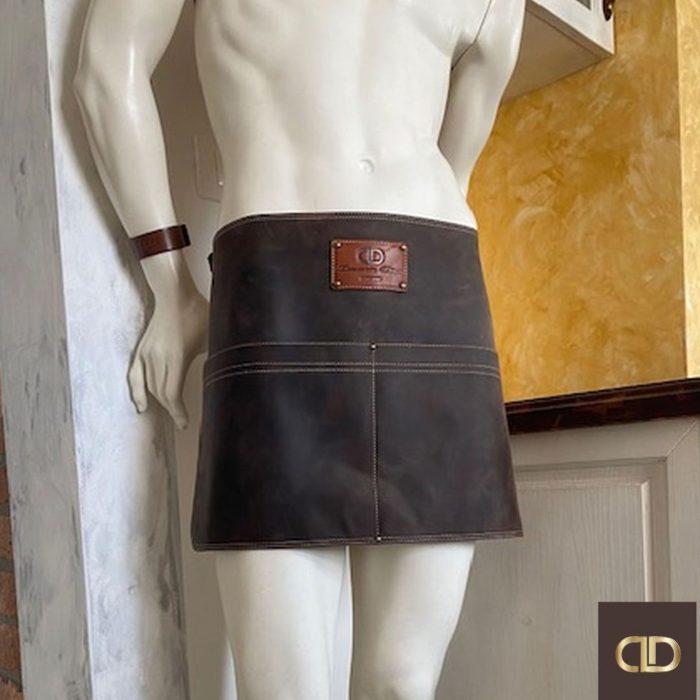 Personalizirani kratki usnjeni predpasnik z žepi DDDesign.si - slika 4