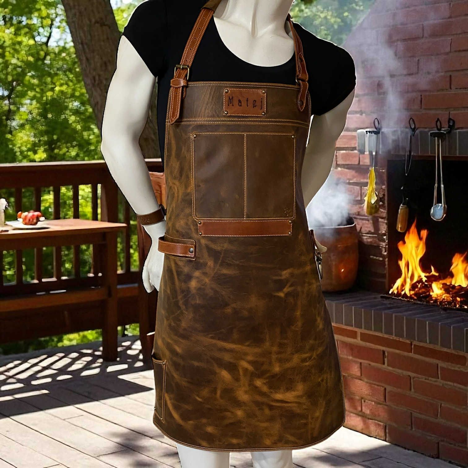 Usnjeni predpasnik DDDesign 100% goveje usnje