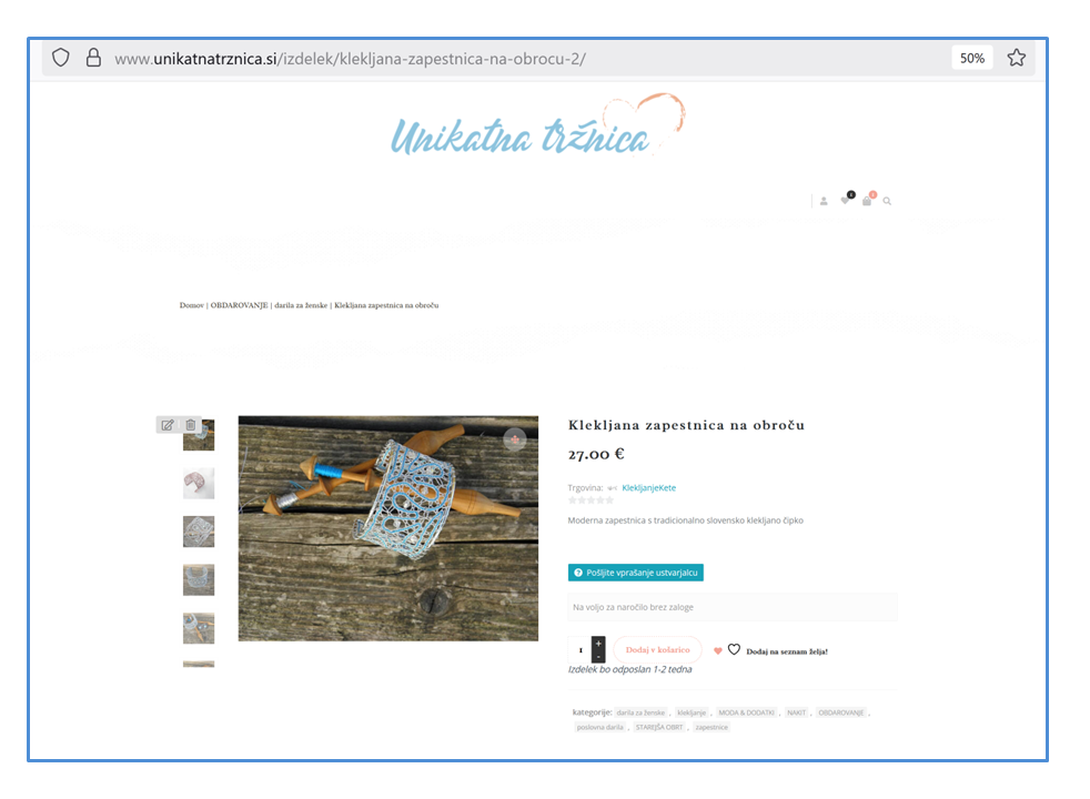 Posamezen izdelek klik