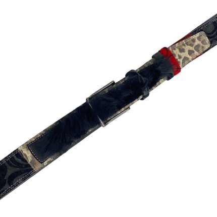 Unikatni Krzneno Usnjeni Pas 4 cm DDDesign.si