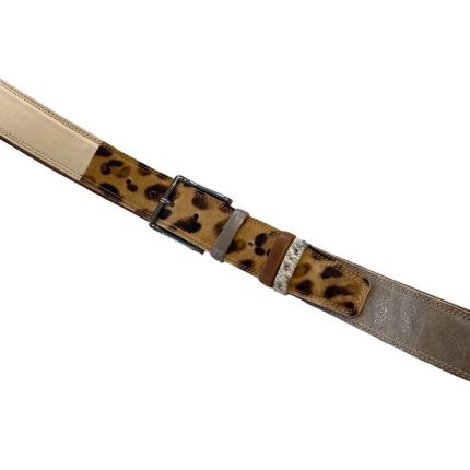 Unikatni peščeno rjavi Jaguar usnjeni pas 4cm