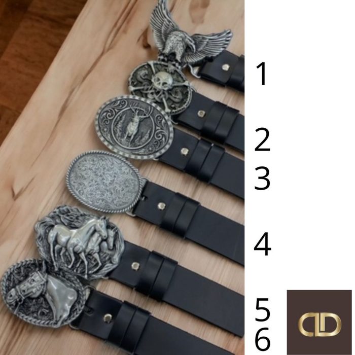 Western usnjeni pas iz govejega usnja kravina 4 cm