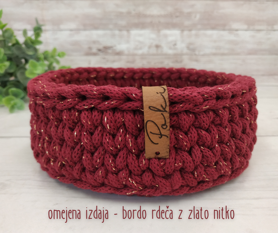 Nizka kvačkana košarica - slika 3