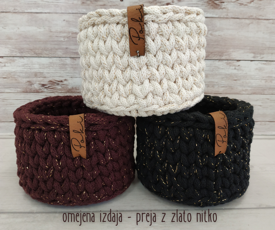 Mini kvačkana košarica - slika 10