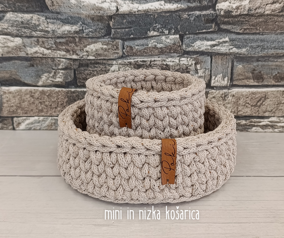 Nizka kvačkana košarica - slika 6