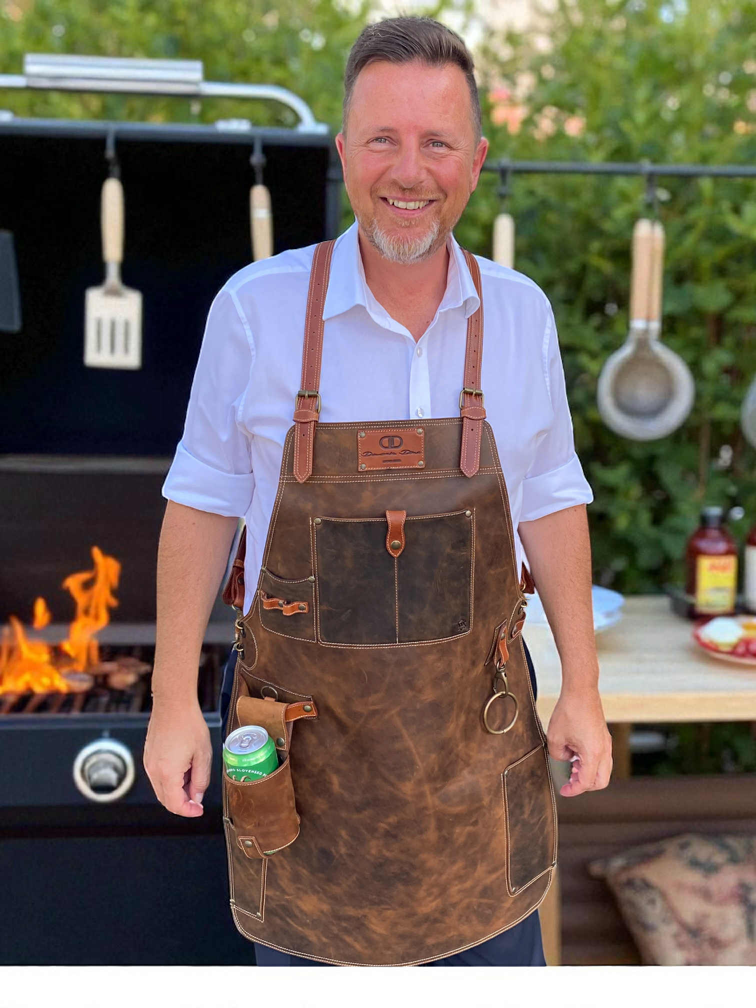 Premium usnjeni predpasnik za žar