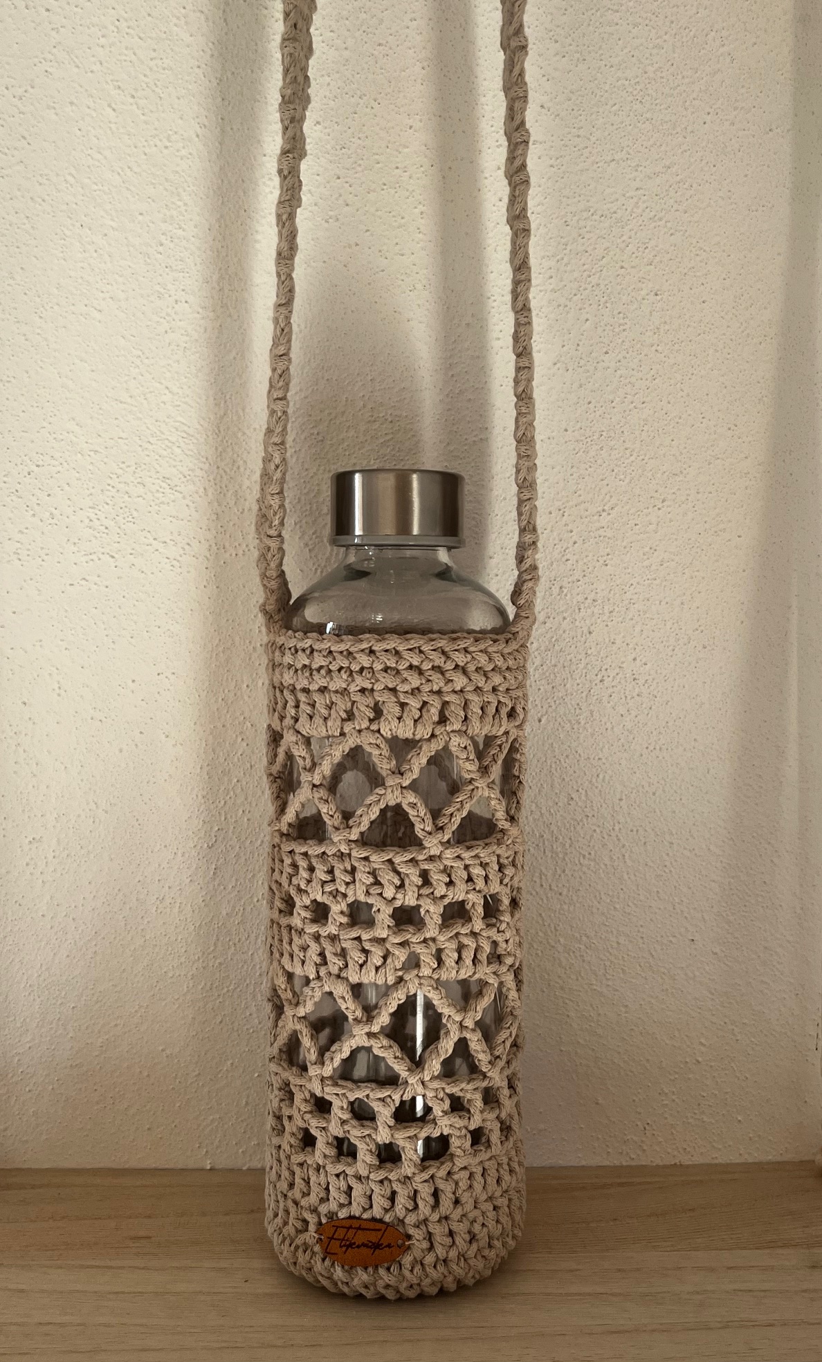 Kvačkana torbica za steklenico, bombaž - slika 5