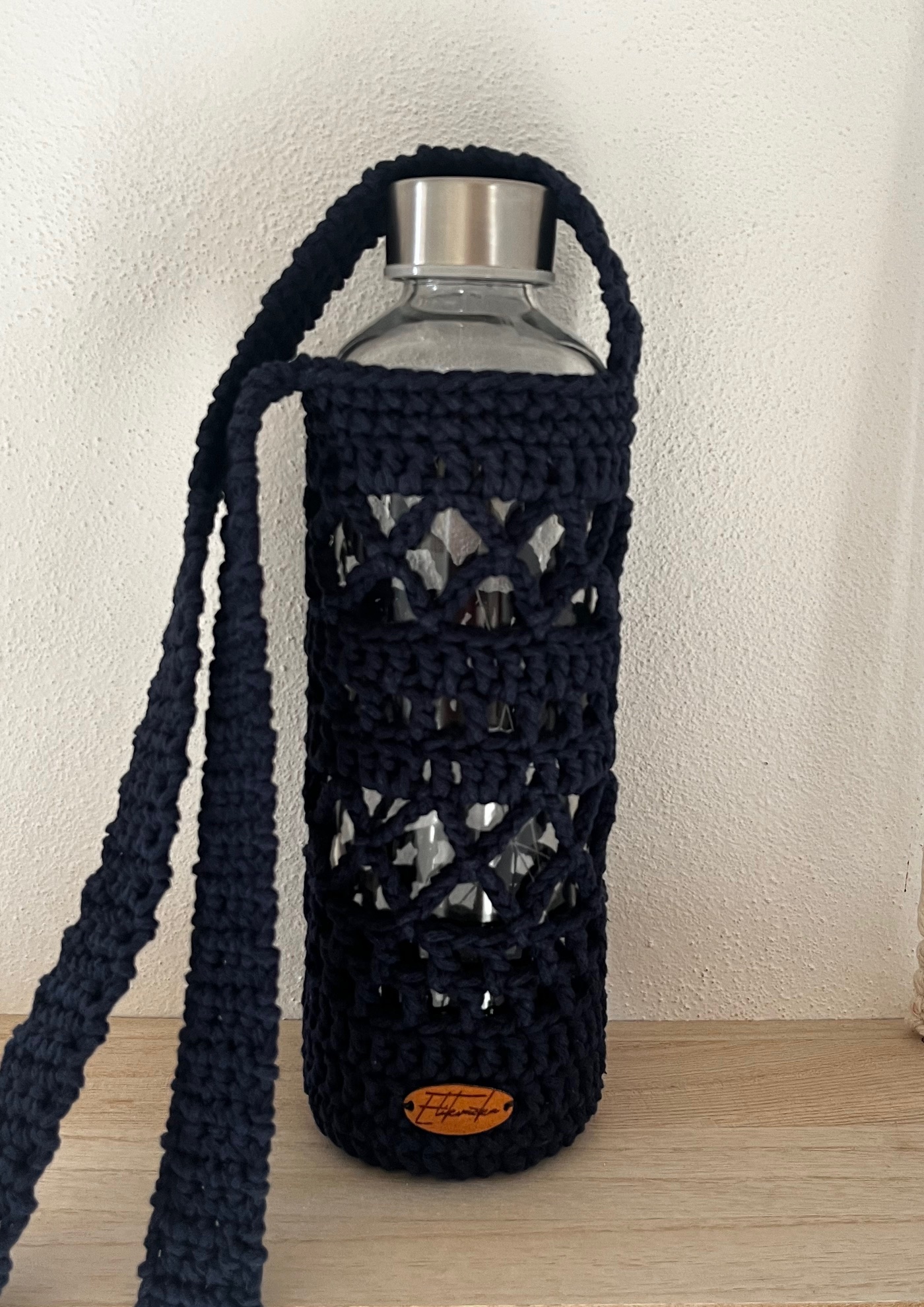 Kvačkana torbica za steklenico, bombaž - slika 4