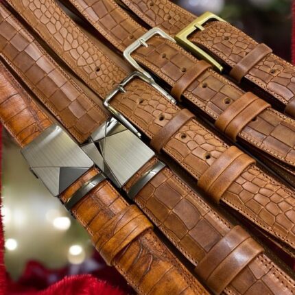 Kroko konjak usnjeni pasovi Elite DDDesign tudi po naročilu